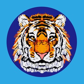 虎虎生威手绘矢量