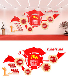 伟大建党精神党建文化墙