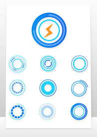 科技感圆圈边框元素