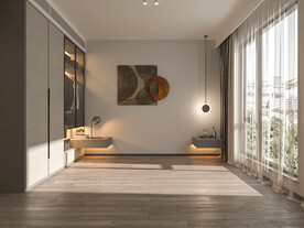 现代轻奢卧室背景墙