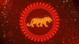 虎年红色动画视频背景