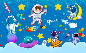 儿童宇航员背景墙