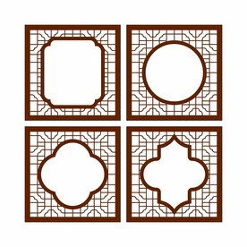 中式矢量雕花花纹