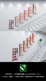 仁义礼智信国学楼梯文化墙