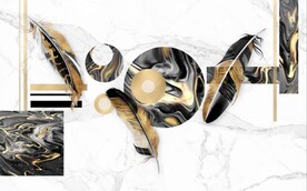 北欧风抽象立体几何电视背景墙