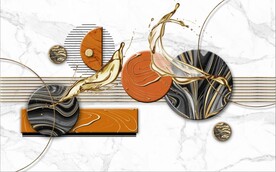 北欧风抽象立体几何电视背景墙