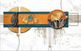 北欧风抽象立体几何电视背景墙