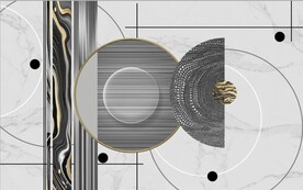 抽象金色几何图案电视背景墙