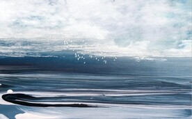 蓝色大海抽象油画背景墙