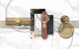 北欧风抽象立体几何电视背景墙