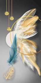 瓷晶画 羽毛 抽象画 现代简约