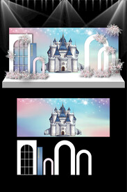 蓝色婚礼现场KT板