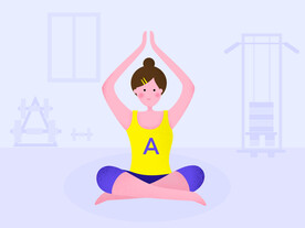 运动健身瑜伽人物插画启动页