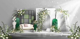 白绿色婚礼效果图