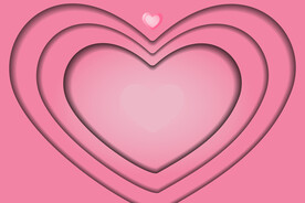 通用粉红色爱心形背景三维立体感