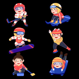 冬季奥运会运动员套图卡通冬奥会