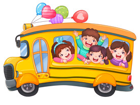 开学季校车接送学生上学放学路上