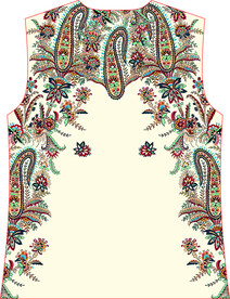 大牌  方巾  前幅  定位花