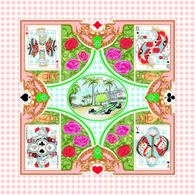 大牌  方巾  数码印花