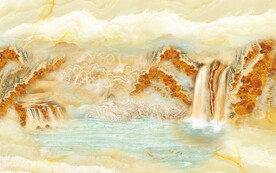晶瓷画山水风景大理石纹