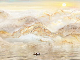 晶瓷画山水风景大理石纹