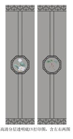 高清分层透明底推拉门打印图