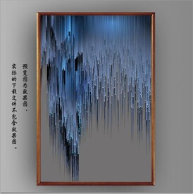 光影宝石蓝抽象山水装饰画