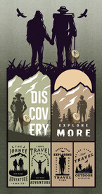 矢量徒步旅行文化系列