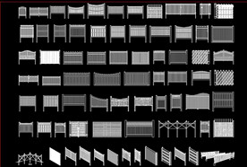 栅栏栏杆CAD图库
