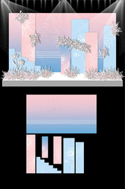 蓝色婚礼现场KT板