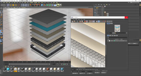 床垫C4D分层模型