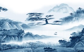 最新 别墅背景山水 TIF分层