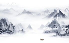 大气 别墅背景山水 TIF分层