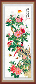 竖幅牡丹