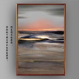 抽象霞光山水油画装饰画