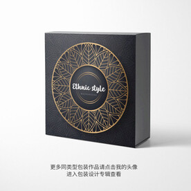 高端香水黑金礼品盒包装平面图