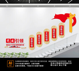 党建引领楼梯文化墙