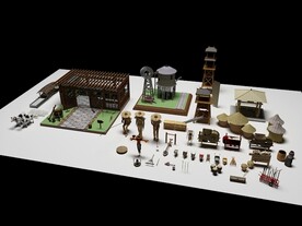 农家乐民宿度假山庄农具稻草人粮