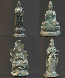 观音雕像观音铜