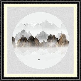 圆形山水画