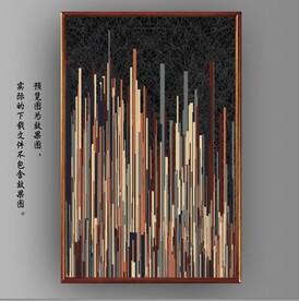 抽象彩色条纹玄关装饰画