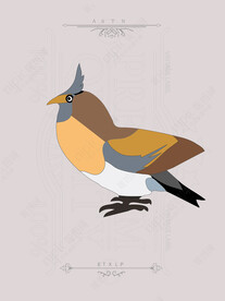 爱情鸟纹身抽象几何装饰