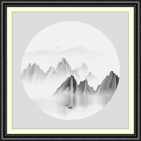 圆形山水画