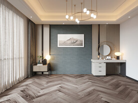 现代轻奢卧室背景墙空场景