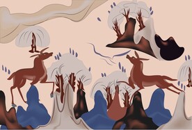 敦煌莫高窟249窟西魏山林中鹿