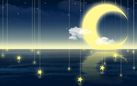 星星月亮大海晚上海报