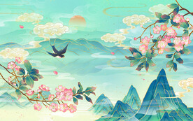  2022春暧花开燕子背景