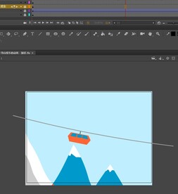 an做一个雪山缆车的动画