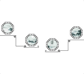 高清分层透明底推拉门玻璃打印图