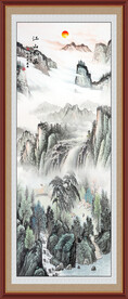 竖幅山水画